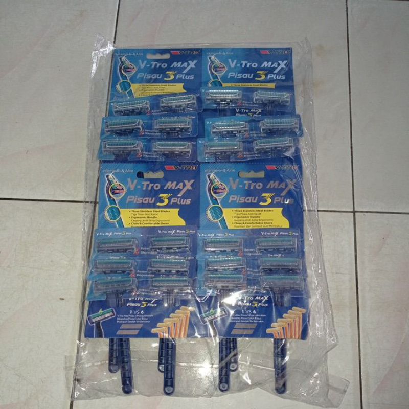 Pisau cukur kumis jenggot v tro max 3 mata pisau 1pcs