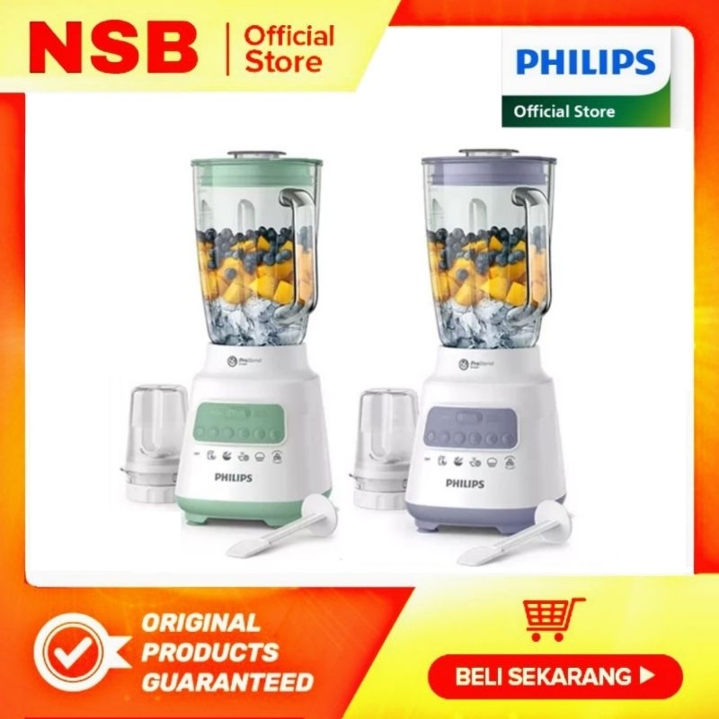 Philips Blender Kaca HR-2222/30 Series 5000 Glass 2 Liter Serbaguna Daging