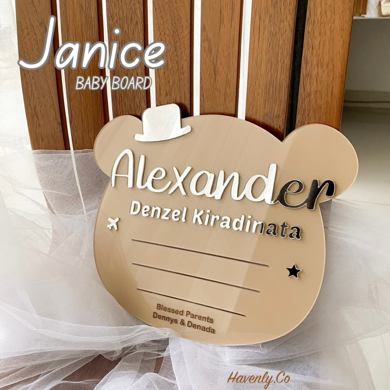 Janice Baby Board | Biodata Anak | Hospital Board Custom | Hospital Letter Board