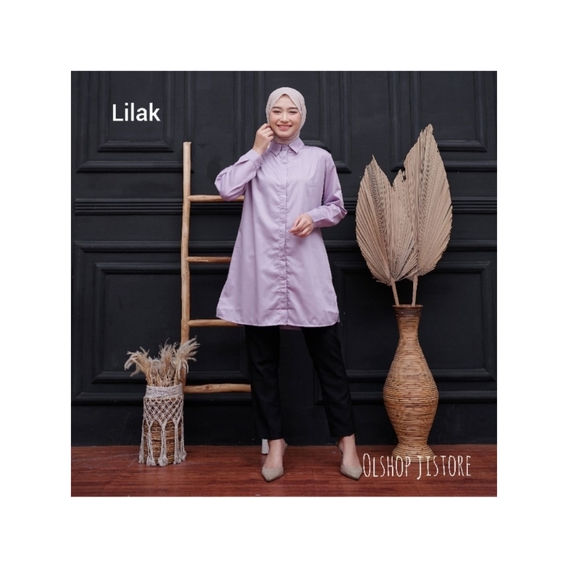 KEMEJA TUNIK POLOS WANITA/KEMEJA LENGAN PANJANG TOYOBO