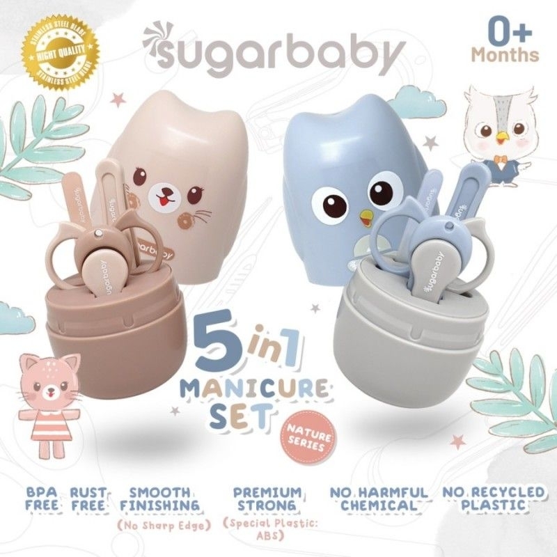 SUGARBABY 5 in 1 Manicure Set Nature Series - Gunting Kuku Bayi Set