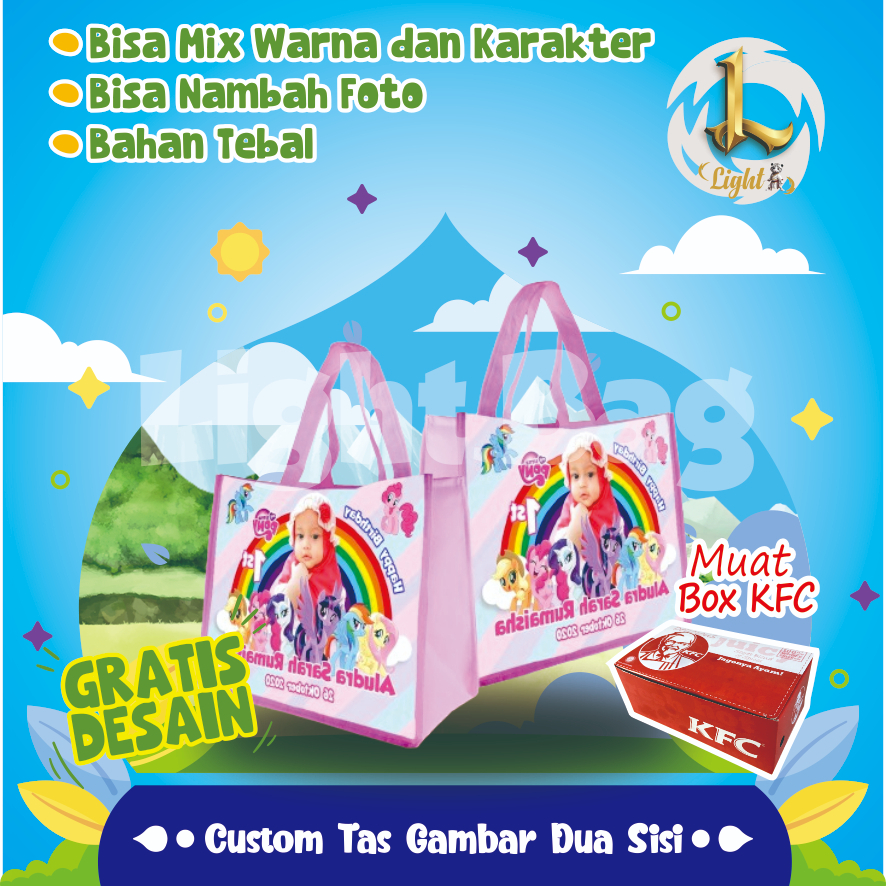 

TAS ULTAH CUSTOM DUA SISI / PROMO TAS TERLARIS DI SHOPEE TAS ULTAH / ULANGTAHUN ANAK CUSTOM / GOODIE BAG CUSTOM / TAS SOUVENIR MURAH / TAS ULTAH CUSTOM / GRATIS DESAIN / BONUS TAMBAH FOTO ANAK / TAS CUSTOM / SEMUA TEMA DESAIN / TAS DUA HARI JADI