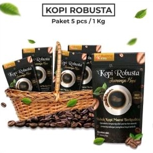 

[Laela Stuff] Kopi Robusta Murni - Bubuk Kopi Hitam Paket 5pcs/1kg