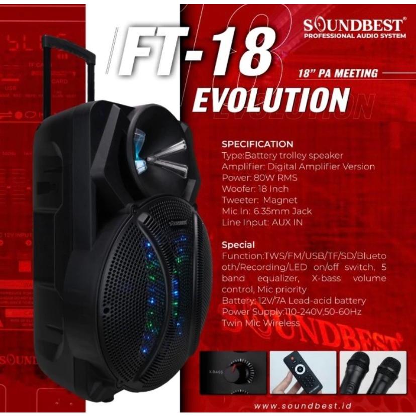 speaker portable 18 inch original soundbest ft18 evolution