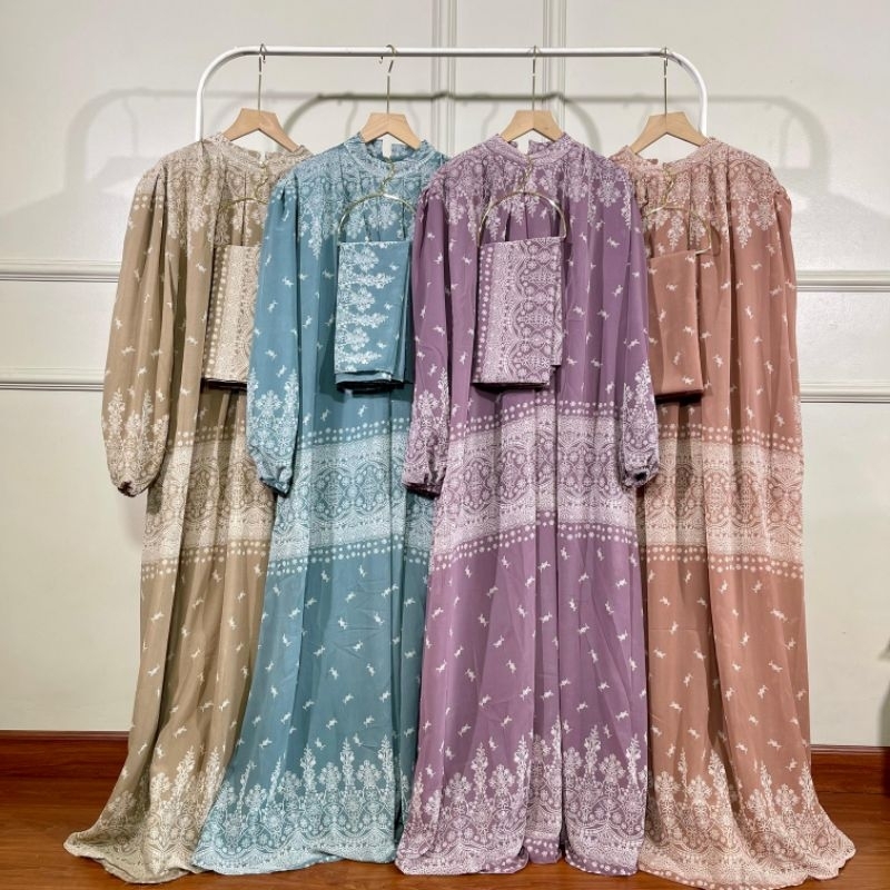 Hanum Dress Gamis Wanita Lebaran Kondangan 2024