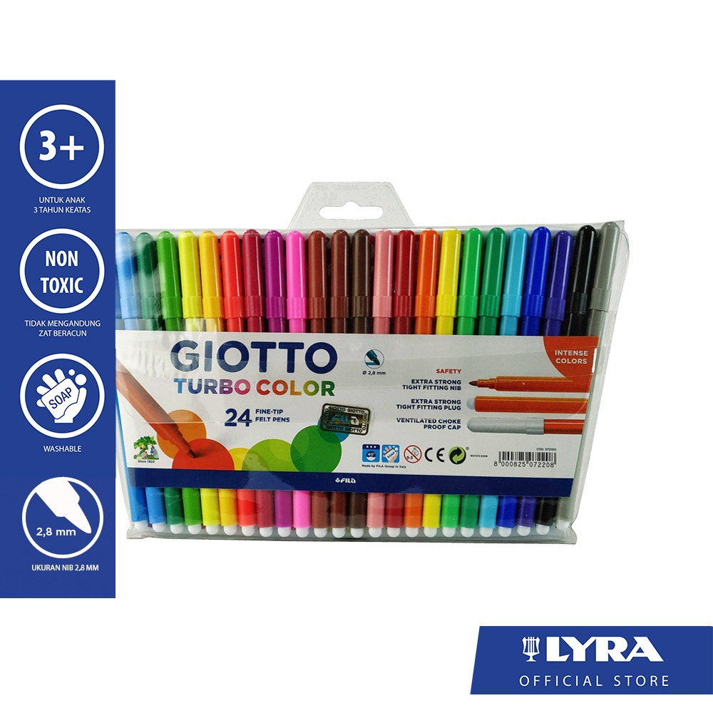 

Giotto Spidol Turbo Color with Wallet 24 Colours # 072100