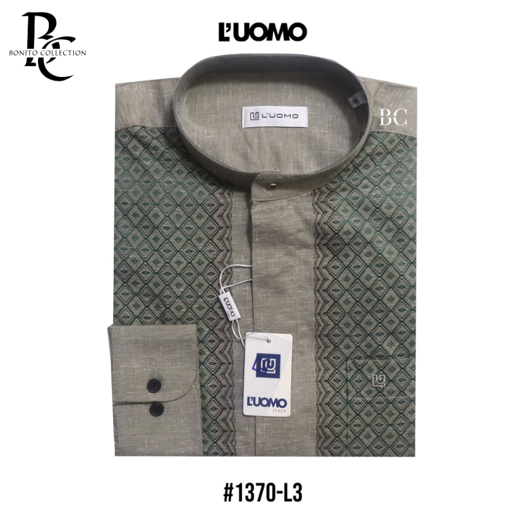 KEMEJA KERAH KOKO SHANGHAI LENGAN PANJANG LUOMO BAHAN KATUN PREMIUM BERKUALITAS MEWAH ELEGAN 1370