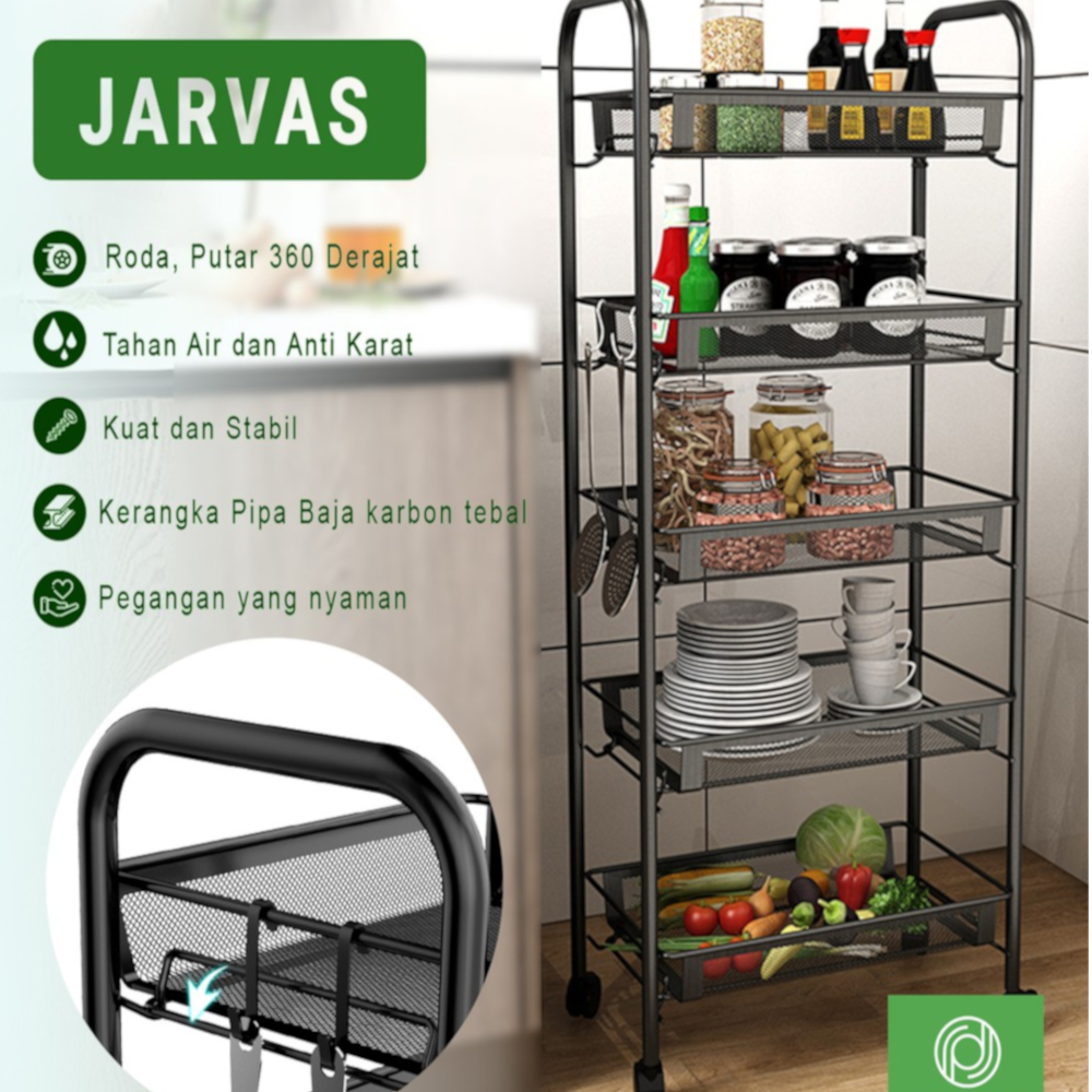 Aldam - Rak Penyimpanan Troli Dapur dan Kamar Mandi Cadillac Jarvas CDLC0002