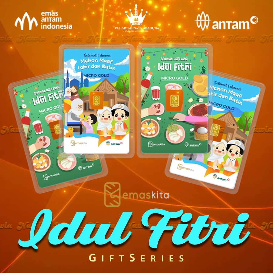 Micro Gold Edisi Lebaran Idul Fitri Emaskita Antam x Hartadinata Logam Mulia 0.1 gr dan 0.25 gr