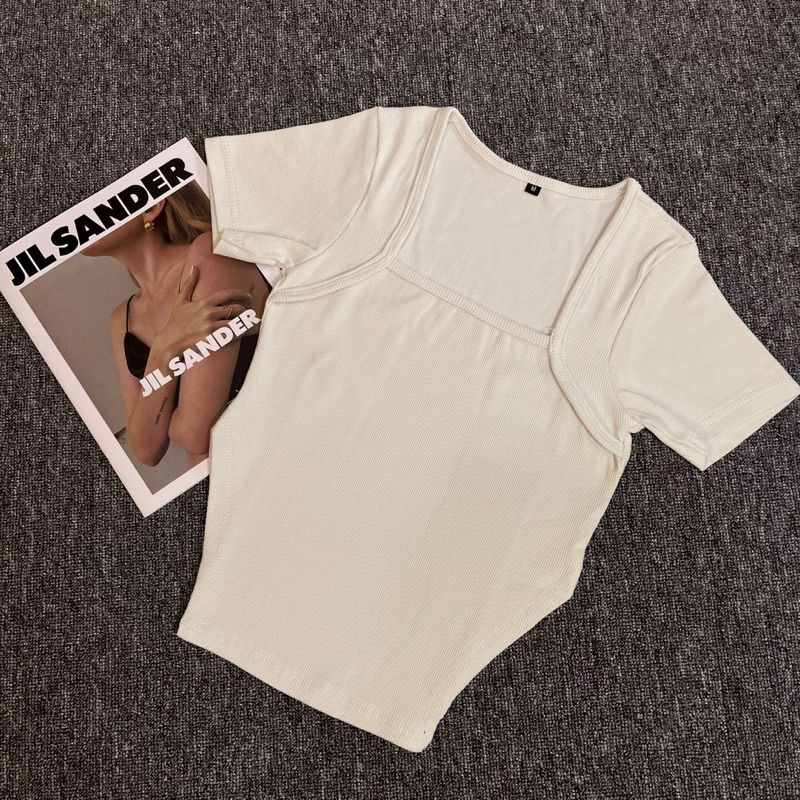 ATREYA - Crop Top Kathline Crop Top Wanita Kerah Kotak