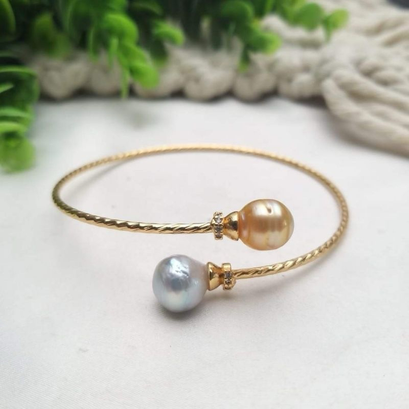 Gelang mutiara asli lombok | gelang rhodium mutiara air laut asli lombok