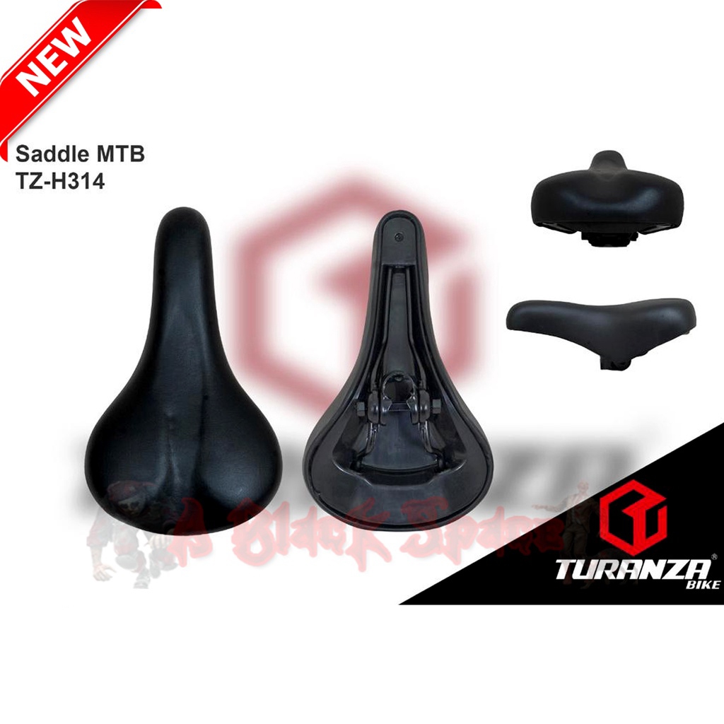 Jok Sadel Sepeda MTB Empuk Hitam Turanza TZ-H314