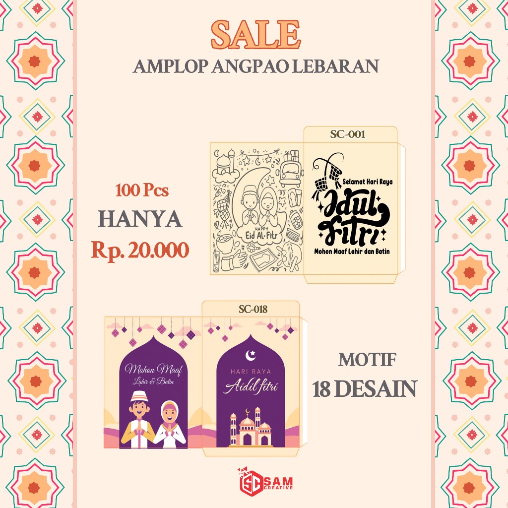 

100 Pcs Amplop Lebaran 2025