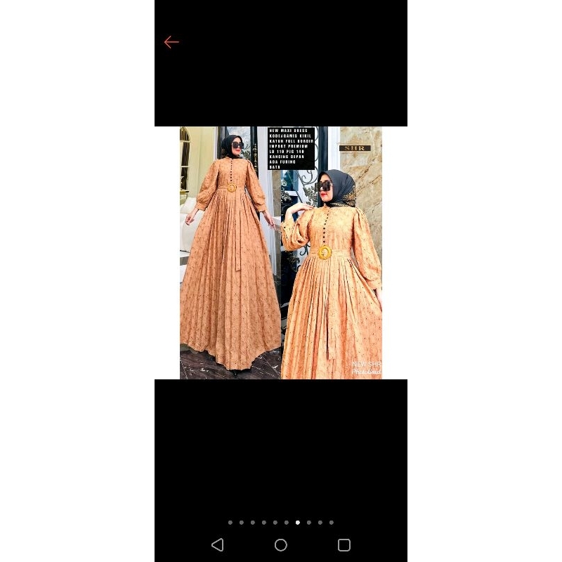 NEW SHR MAXI DRESS KATUN BORDIR FULL FURING ORI SHR 100% MURAH