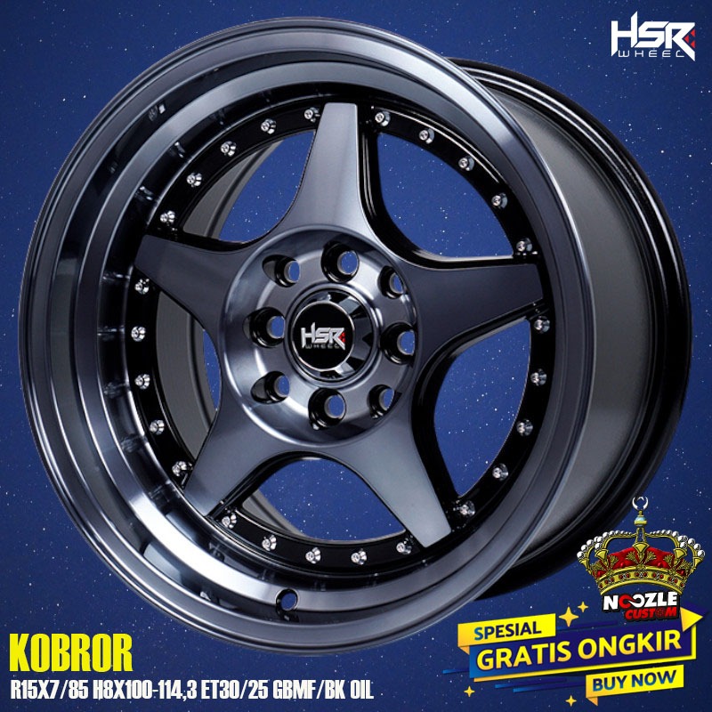 Velg Mobil Ring 15 Celong Pelek Bintang Palang 5 Lubang 4 Double PCD Type HSR Kobror R15