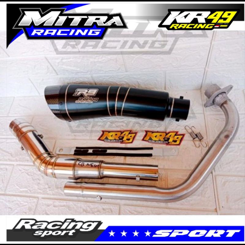 Knalpot R9 Black Bass Gahar Standar Racing Untuk Motor Sport Vixion R15v3 R15v2 Byson Mx Old New Sup