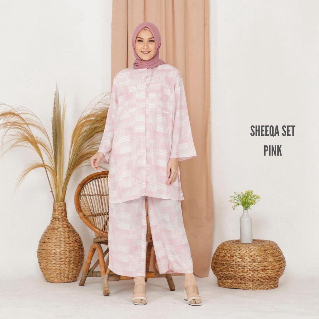 Sheeqa Set Tunik wanita kekinian - Set Tunik dan Celana Kulot Wanita Muslim