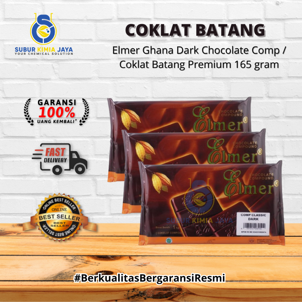

Elmer Ghana Dark Chocolate Comp 165 Gr / Coklat Batang Premium