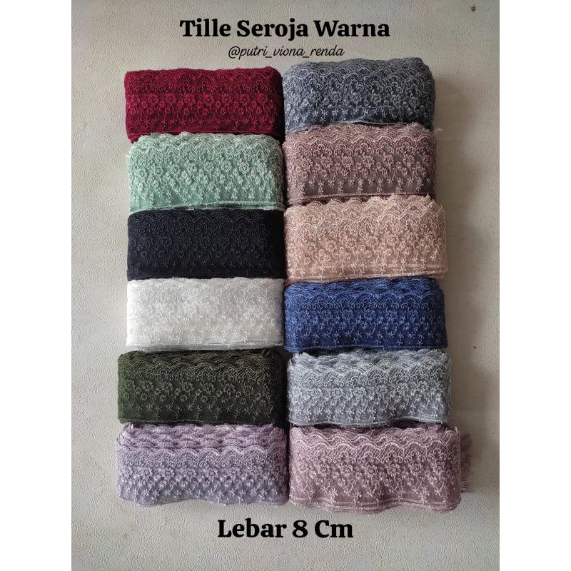 Renda Tile Seroja 8cm Warna