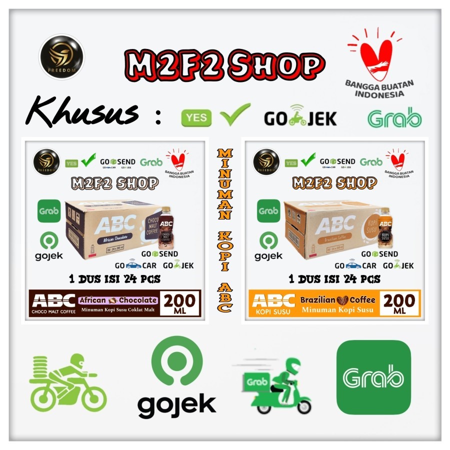 

Kopi Susu ABC Botol Pet Semua Rasa - 200 ml Kemasan Karton (Khusus Bluebird/Gojek/Grab)