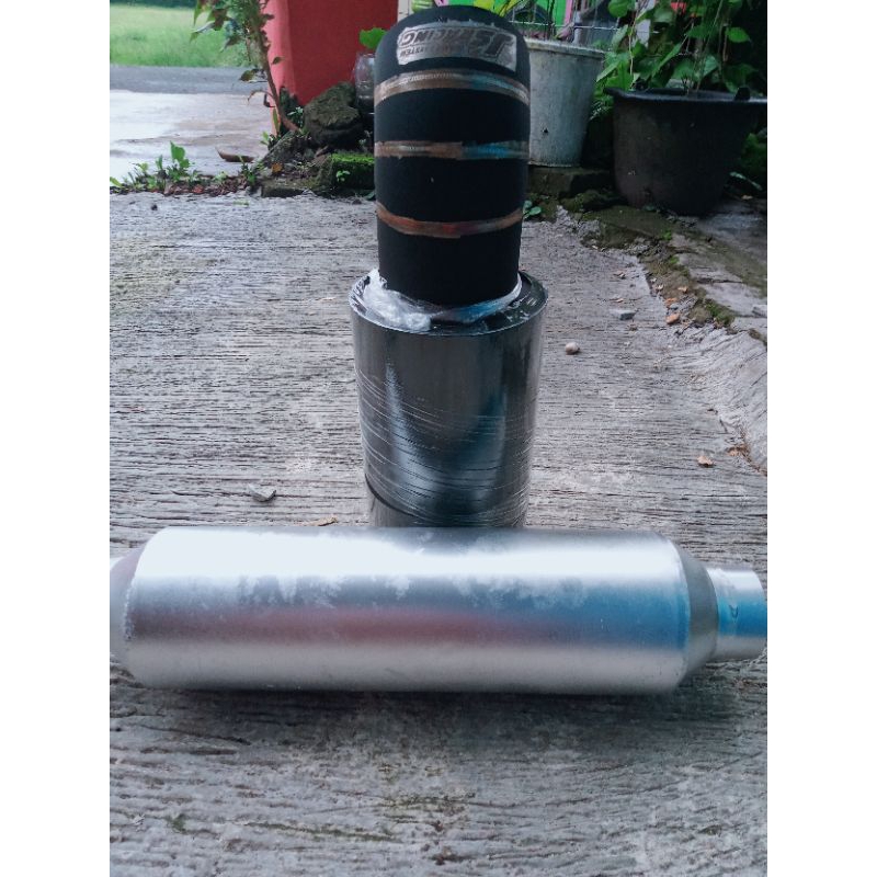 Knalpot Mobil Racing Js Black+Resonator type suara Bass Kering Cocok Untuk Semua Jenis Mobil Berbaha