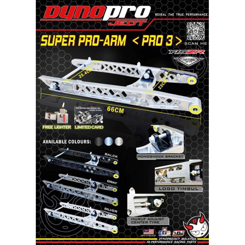 ORIGINAL DYNOPRO SUPER PRO-ARM SWING ARM YAMAHA MX-KING PRO-3