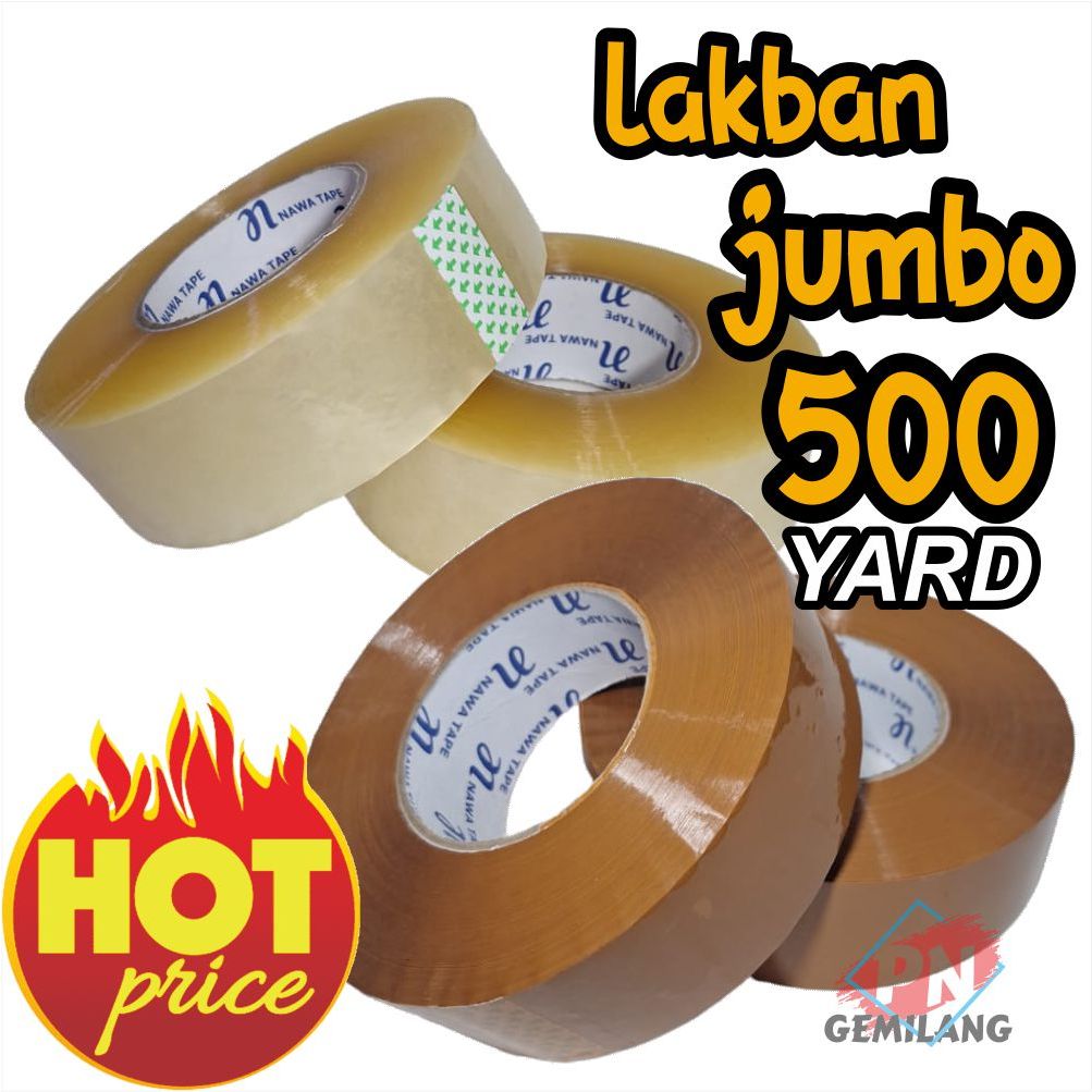 

PROMO MURAH!!! TAPE HARGA 1 PCS/ROLL LAKBAN JUMBO 500 YARD, LAKBAN BENING & COKLAT
