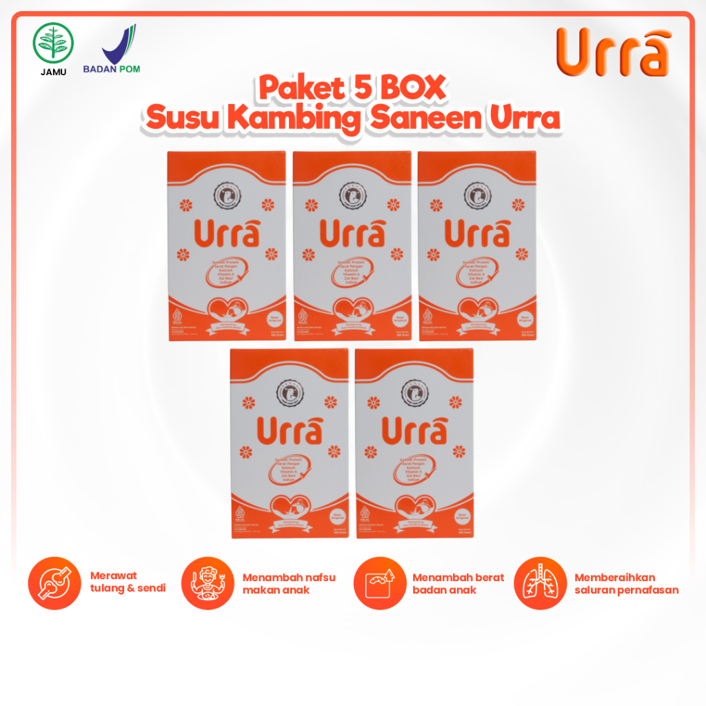 

Susu Kambing Saneen Urra Penambah Berat Tinggi Badan Anak 5 Box UrraMilk
