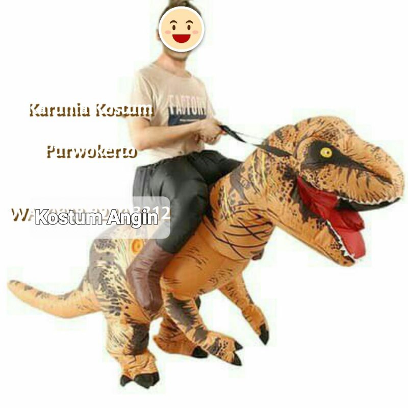 KOSTUM DINO T REX COSPLAY DINOSAURUS T-REX BADUT PESTA LUCU