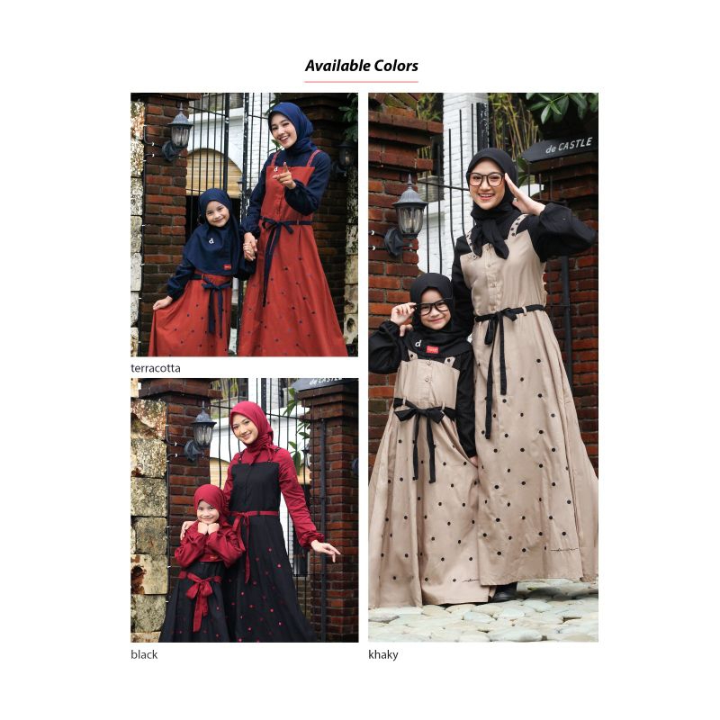 seri ibu dan anak Baju muslim anak perempuan abaya dewasa dannis Collection A231201 JKPM1201 | 23120