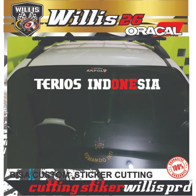 stiker Terios Indonesia buat kaca belakang depan stiker mobil terios