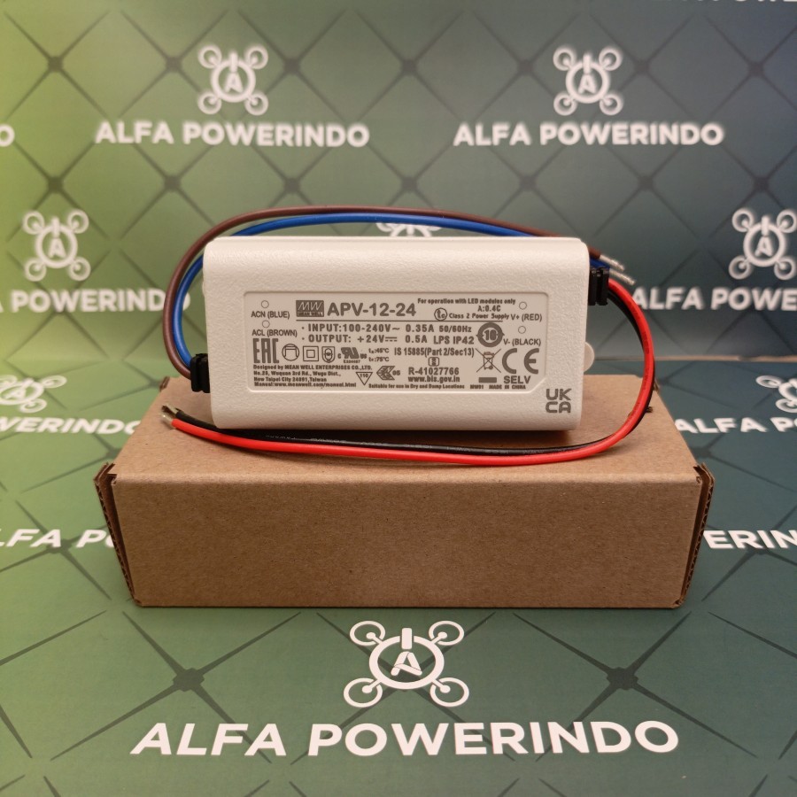 POWER SUPPLY LED DRIVER MEANWELL APV-12-24 APV-12-24 MEANWELL 12watt 24V