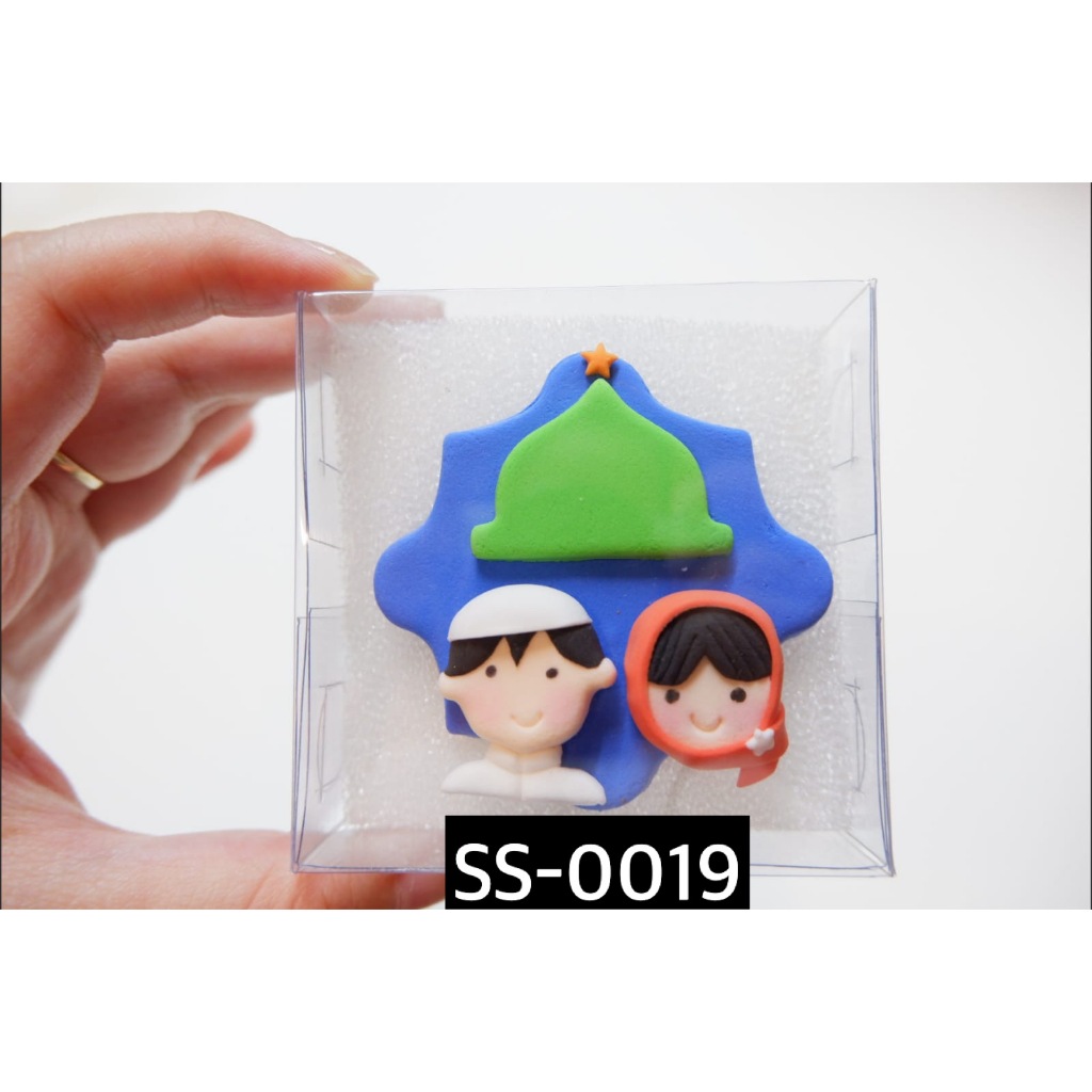 SS-0019 CLAY Hiasan Kue Cake Topper Idul Fitri Lebaran Eid Mubarak