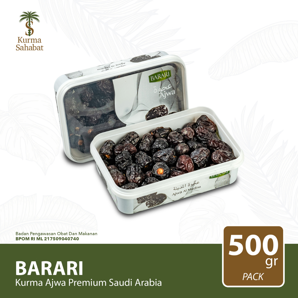 

Kurma Barari Ajwa Tupperware 500Gr Saudi Arabia