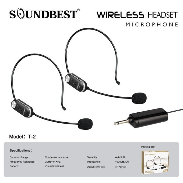 mic wireless headset soundbest T2 mic wireless jepit clip on Murah