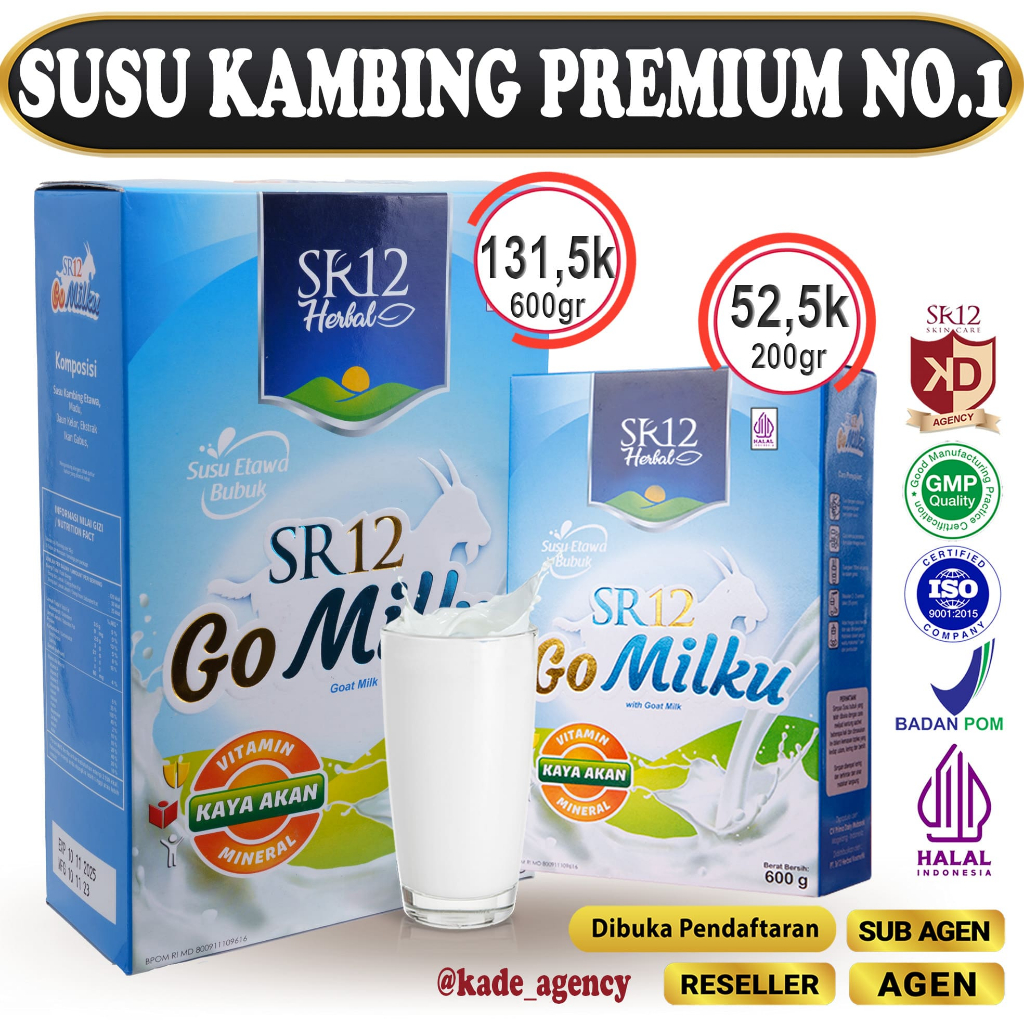 

GOMILKU VANILLA SR12 / SUSU KAMBING ETAWA TERBAIK / GOAT MILK SUSU BUBUK MENGATASI BERBAGAI PENYAKIT