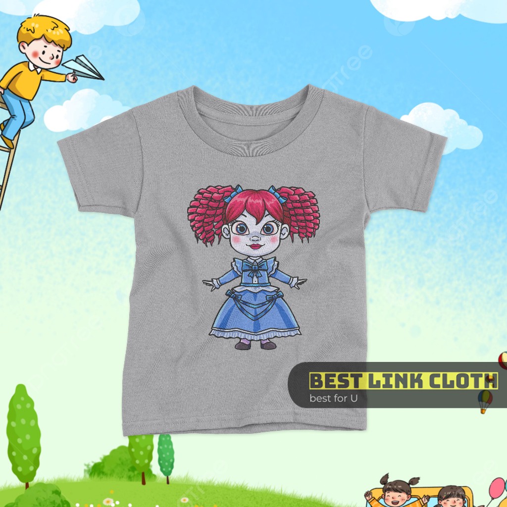 Baju Kaos Atasan Anak Doll Doll Poppy Playtime Chapter 3 FREE NAMA