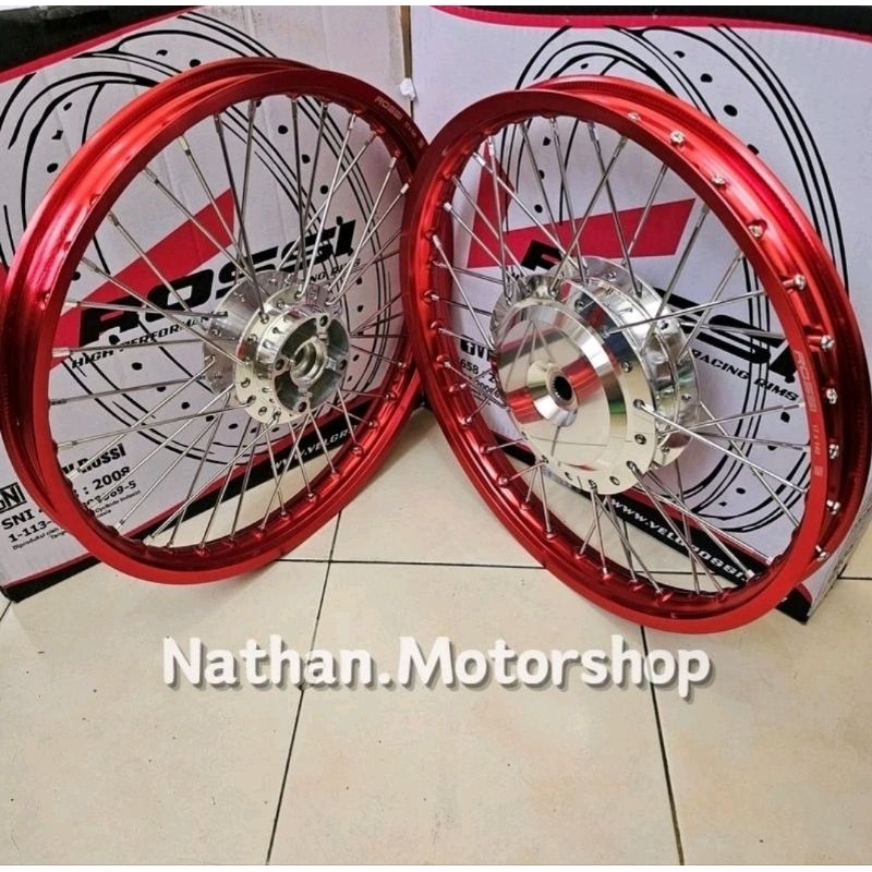 VELG VELK BEAT VARIO SCOOPY GENIO MIO RING 17 ROSSI ORIGINAL DEPAN BELAKANG