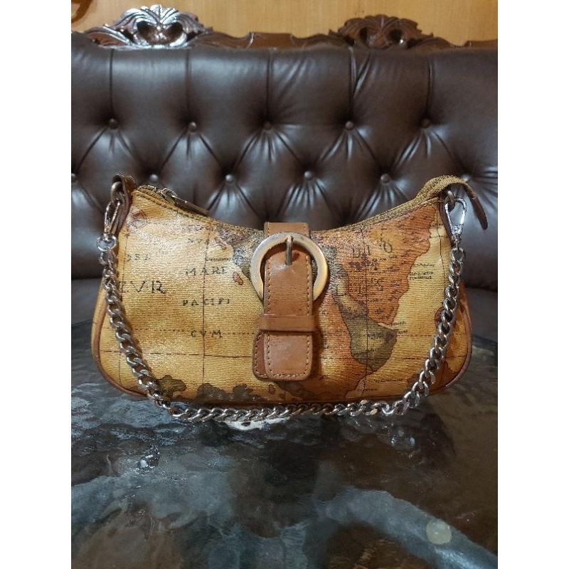 Tas Bahu Motif Peta Kulit Asli ( Sobdeall Italy )