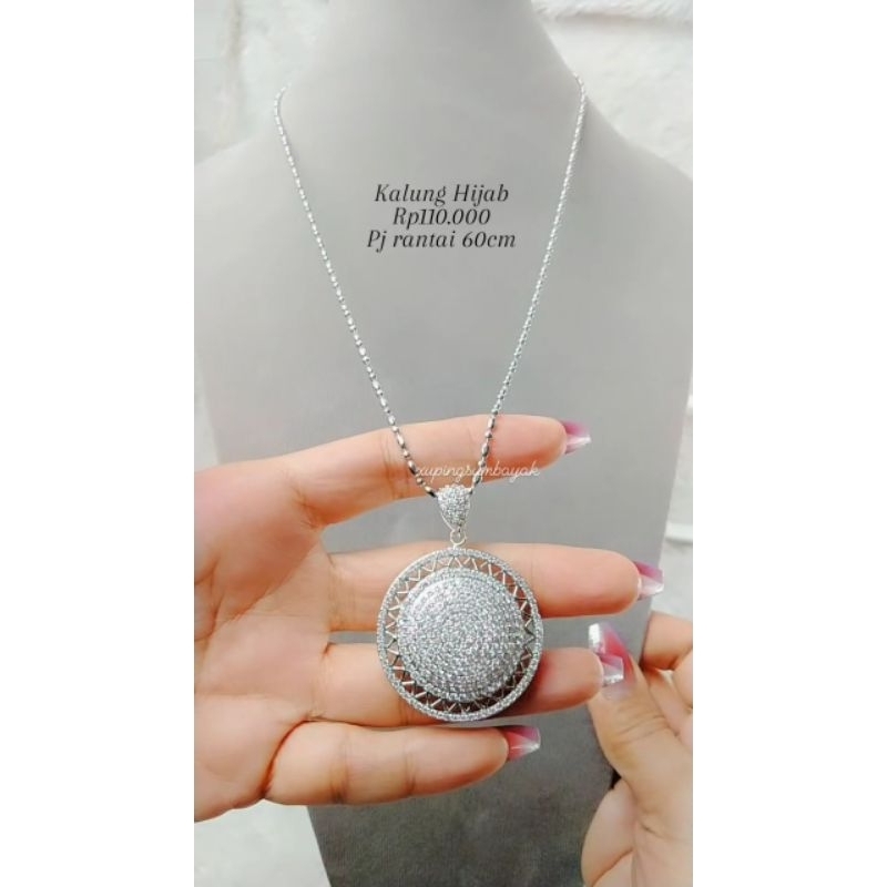 xupingsumbayak. kalung hijab silver mewah. Kalung titanium Xuping Rodhium lapismas