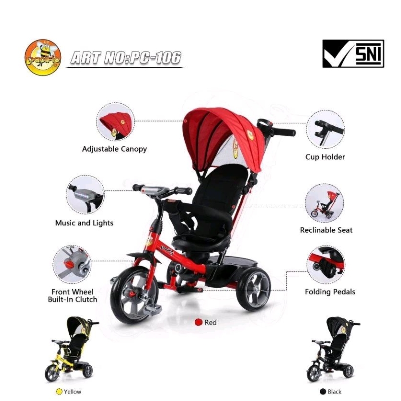 Sepeda Tricycle Roda Tiga Pacific PC 106