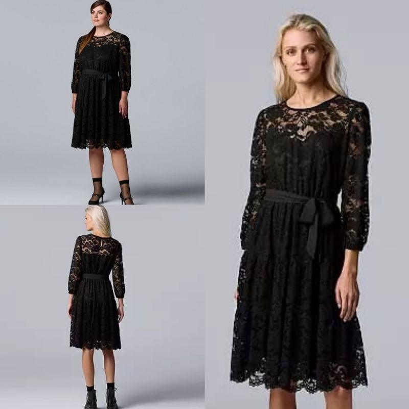 Simply Vera Vera Wang Scalloped Hem Lace Dress