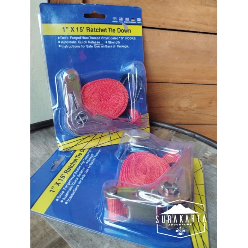 Tali Pengikat Barang motor - Tali Tie down Rachet motor - Tali Barang