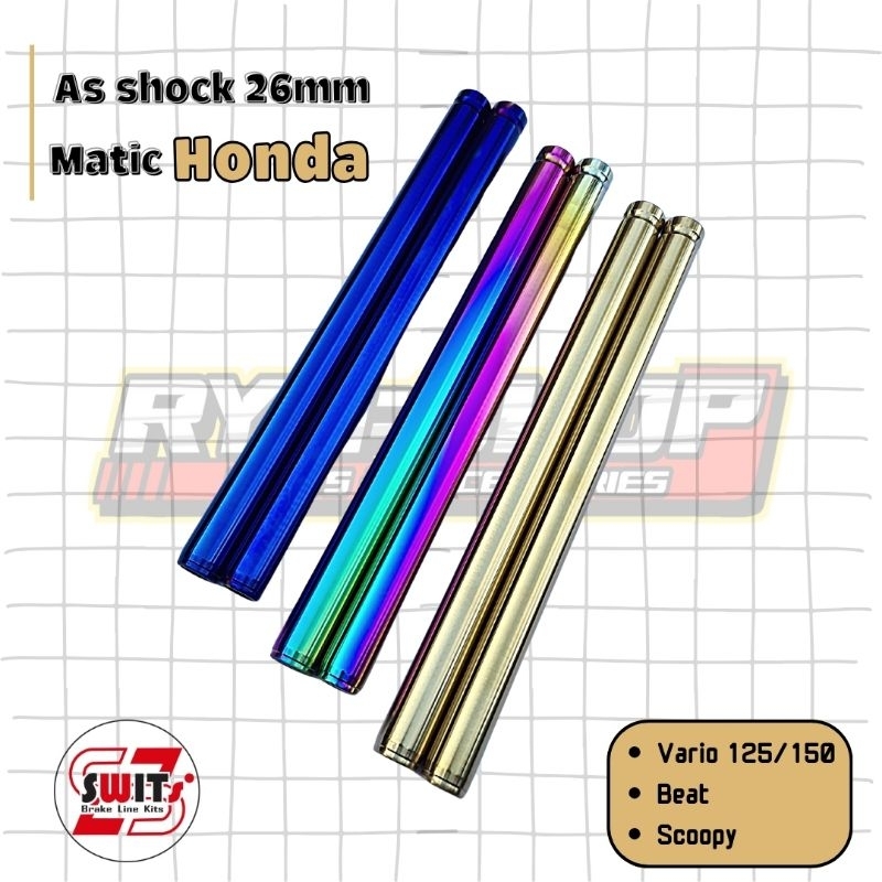 As Sok Shock 26MM 26 MM Matic Honda Scoopy Genio Beat Vario 125 150 Swits Thailand Gold Blue Rainbow