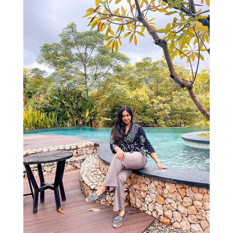 blouse atasan tenun baju wanita model daring korean style jumbo ld 120cm baju tenun blanket