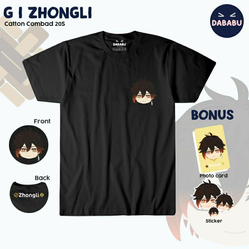 T-Shirt/Baju kaos Zhongli ala ala nendo | Gesnhin Impact