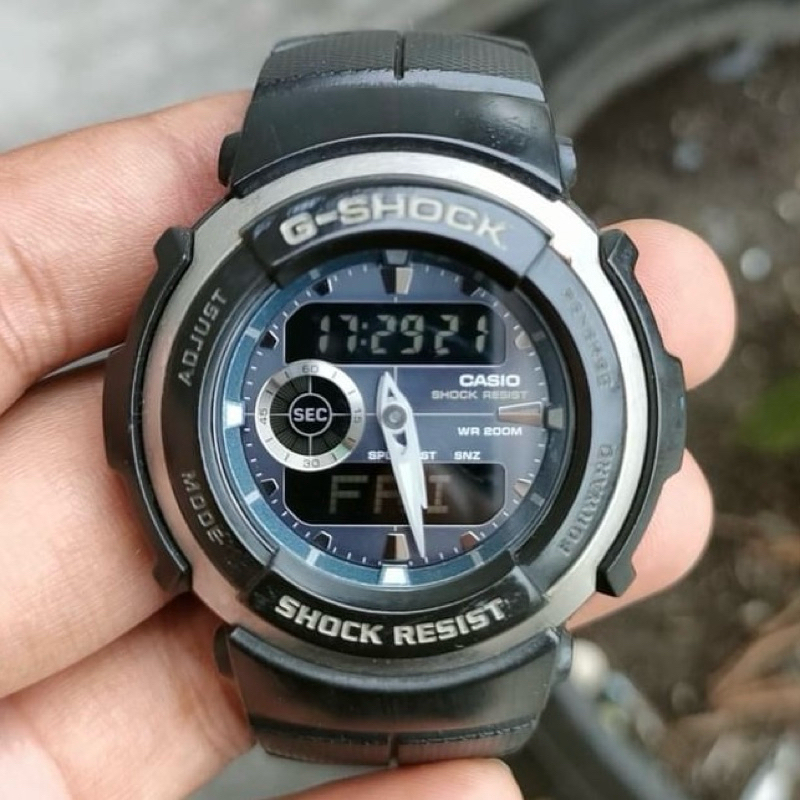 Jam Tangan Pria Casio G SHOCK G-Shock G300 Analog Digital Blue Black Biru Hitam Original Bekas