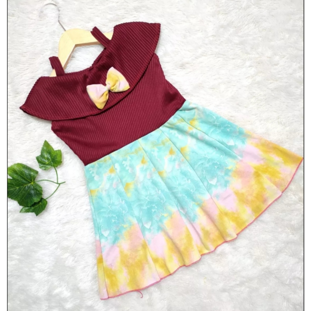 Dress Anak uk Bayi 3-12 Bulan / Dres Baju Baby Perempuan Gaun Pesta Kensi Casual Drees Kemben Baju D
