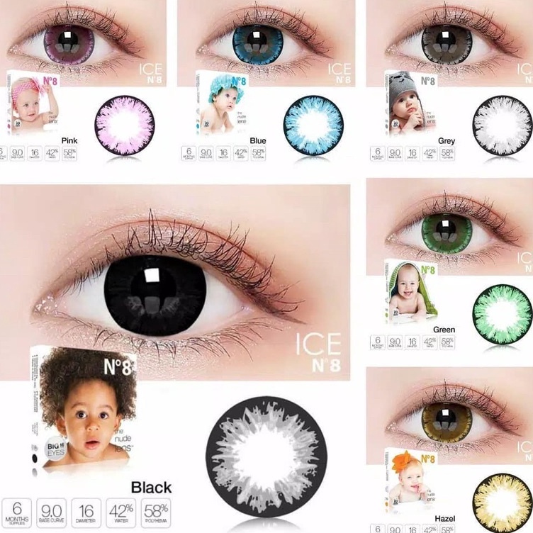 Fresh Softlens X2 ICE N8 16 MM Normal  Minus 5 SD 1 By Exoticon  Soflen ICE N8  ICE NO 8 By X2 Exoti