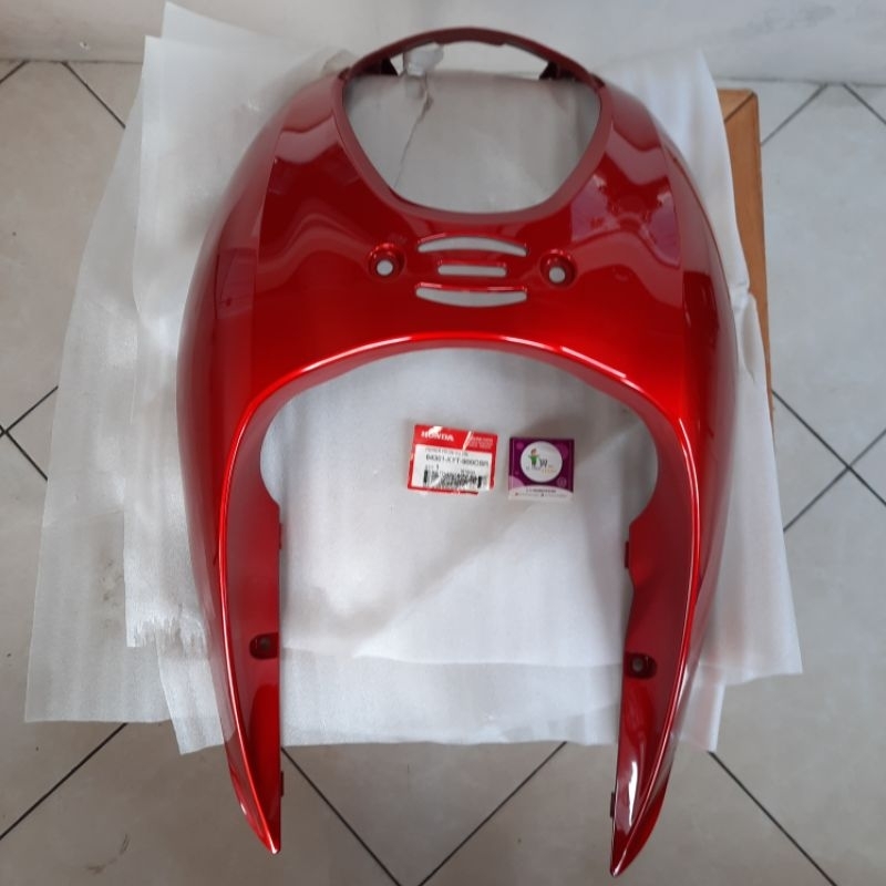Cover Panel Lampu Depan Scoopy Karbu Merah Maroon Original AHM